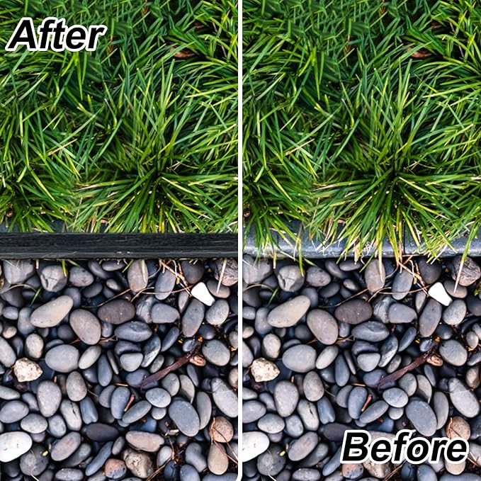 Landscape Edging 66ft, 2IN Tall Garden Edging with 60pcs Archoring Spikes, Flexible Lawn Edging Borders Kits, Plastic Edging for Landscaping, Garden Fence, Flower Beds, Paving Edging, Black