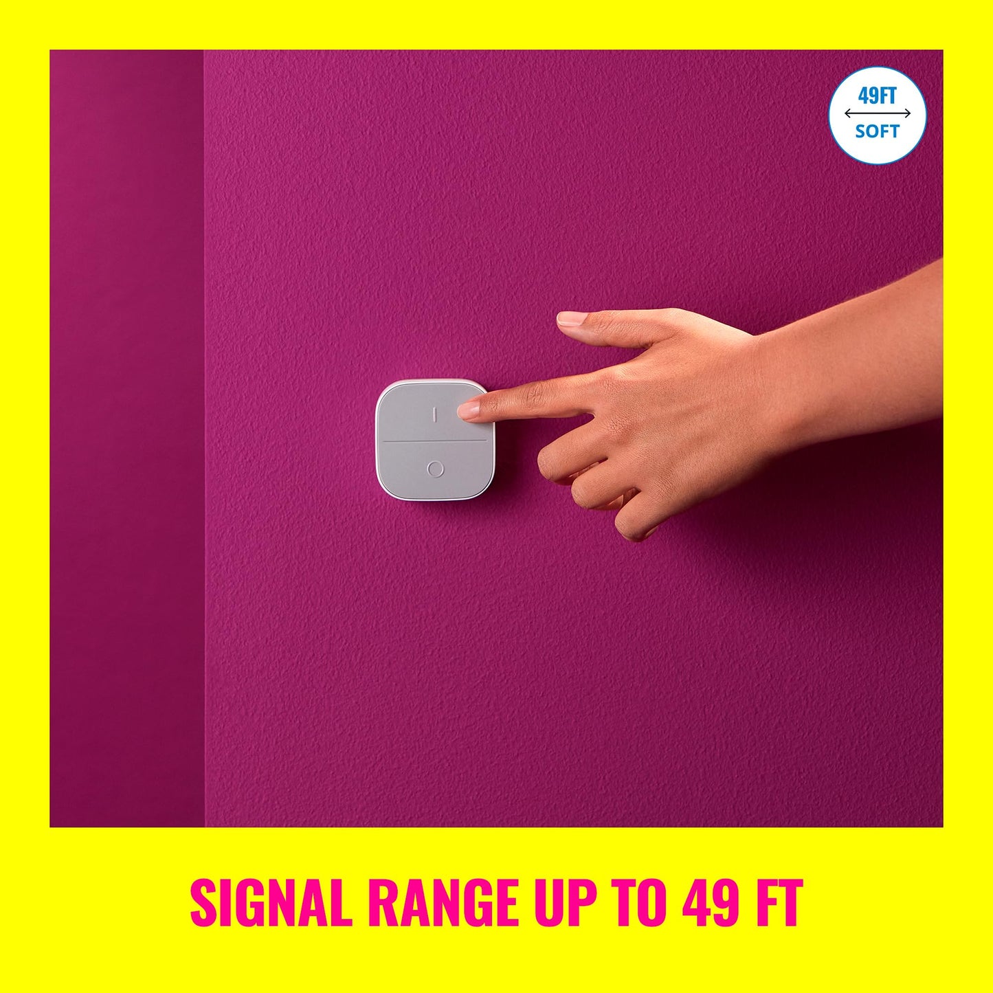 WiZ Connected Portable Smart Button - Comes with 2 AAA Alkaline Batteries - Wireless Light Switch - Control with App - 1 Pack