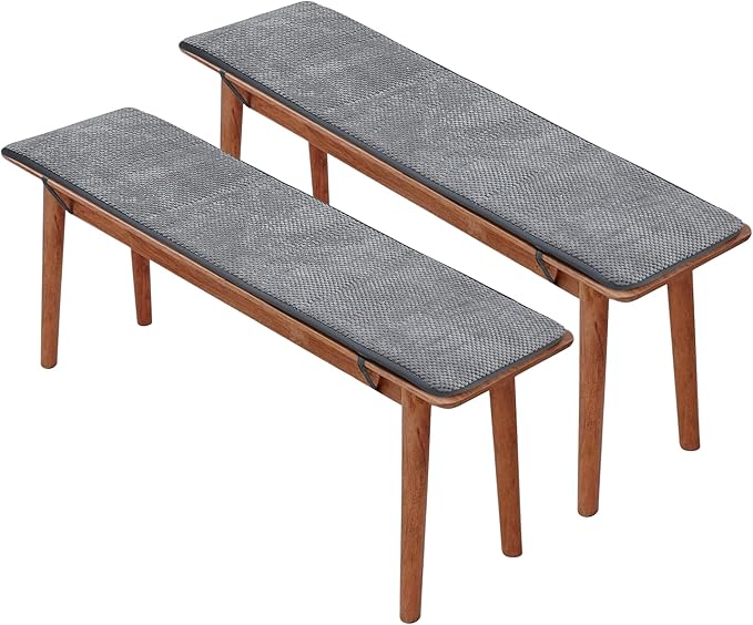 2Pcs Picnic Bench Cushions 38 x 12 in, Non-Slip Table Bench Mat Cover for Outdoor Indoor Furniture, Seat Pad for Dining, K...