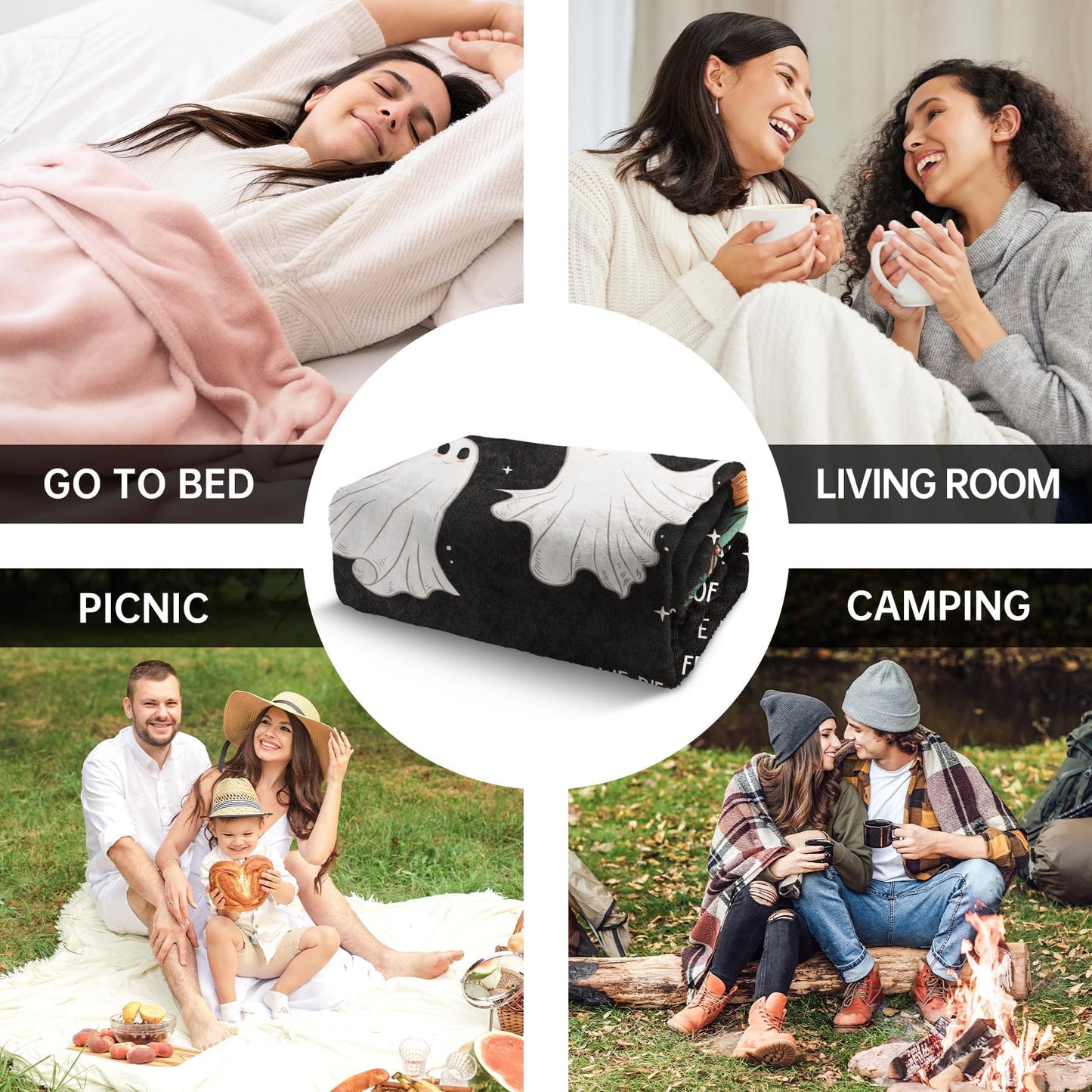 SteadStyle Friend Gift for Women - Funny Best Friend Friendship Birthday Mother's Day Halloween Ghost Blanket 60"x50"