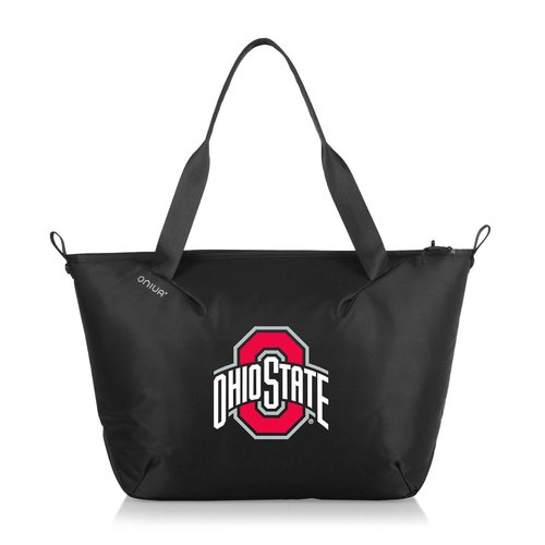 PICNIC TIME NCAA Ohio State Buckeyes Tarana Cooler Bag Tote Made with Recycled Materials, Soft Cooler Tote Bag, Upcycled Picnic Cooler, (Carbon Black)