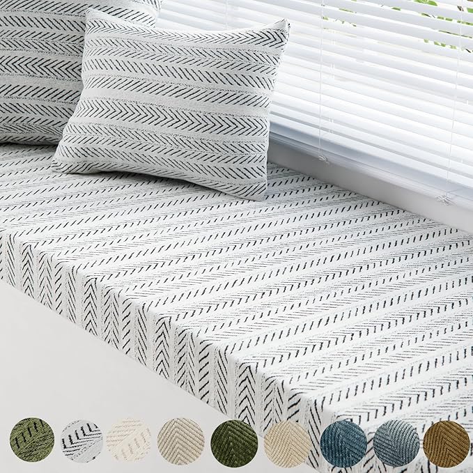 Custom Bay Window Sill Seat Cushion Weaving Texture Chenille Customized Bench Seating Foam Cushions Pad Set for Indoor Furniture, Mudroom Entryway, Dining Room Kitchen Breakfast Nook, Non Slip Bottom