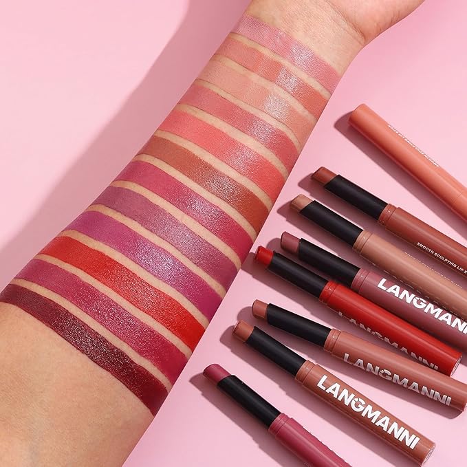 Matte Lipstick for Women Lipstick Matte Set with Retractable and Long-Lasting Pigmented Lip Sticks for Smoothly Lip Makeup (6 Pcs Dark Color Series)