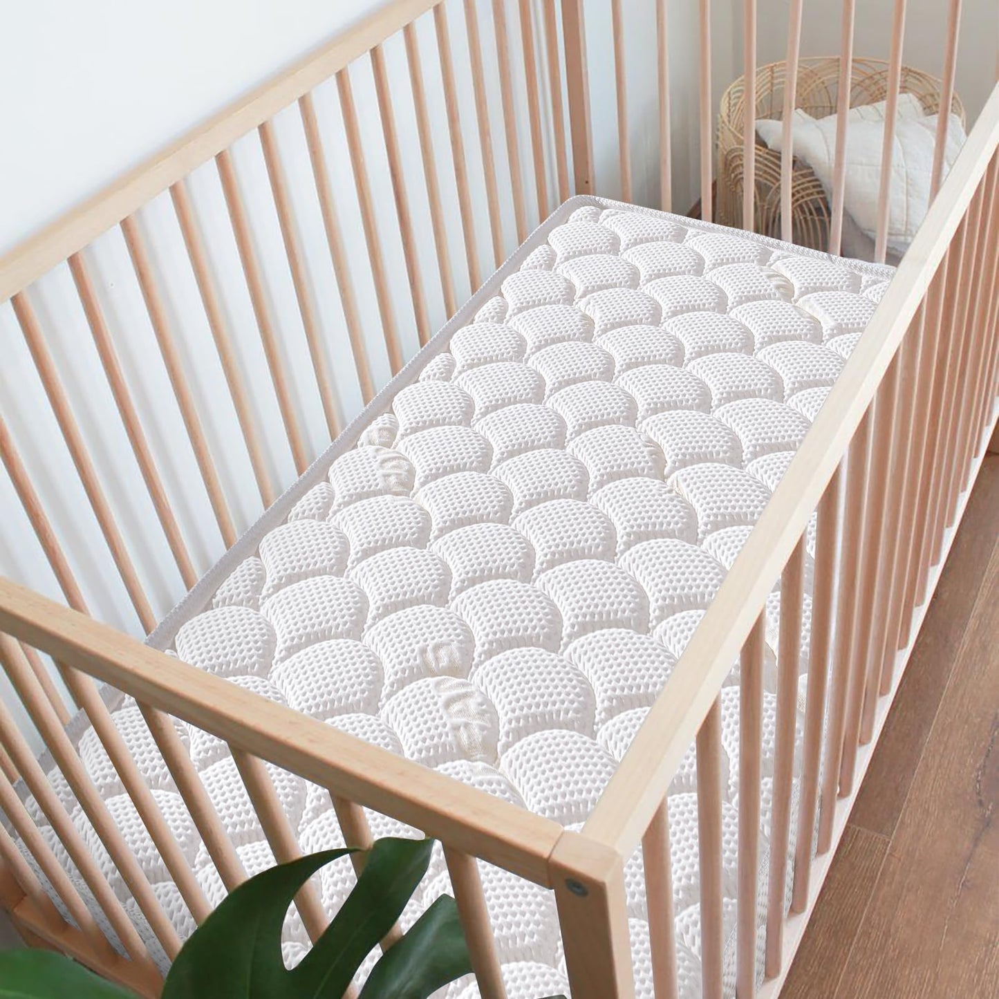 Tiankehan Dual-Sided Crib Mattress & Toddler Mattress – 52" x 27.6" x 5", 100% Knitted Fabric, Moisture Absorbent & Breathable, Fits Standard Full-Size Cribs & Toddler Beds
