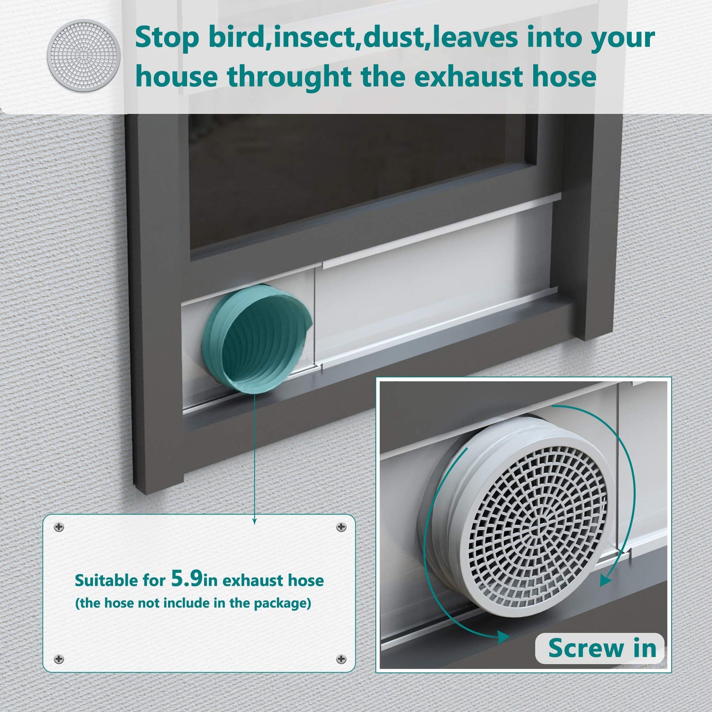 Daisypower Portable Air Conditioner Window Kit,Adjustable Window Vent Kit For Sliding Window,Portable Air Conditioner Replacemen