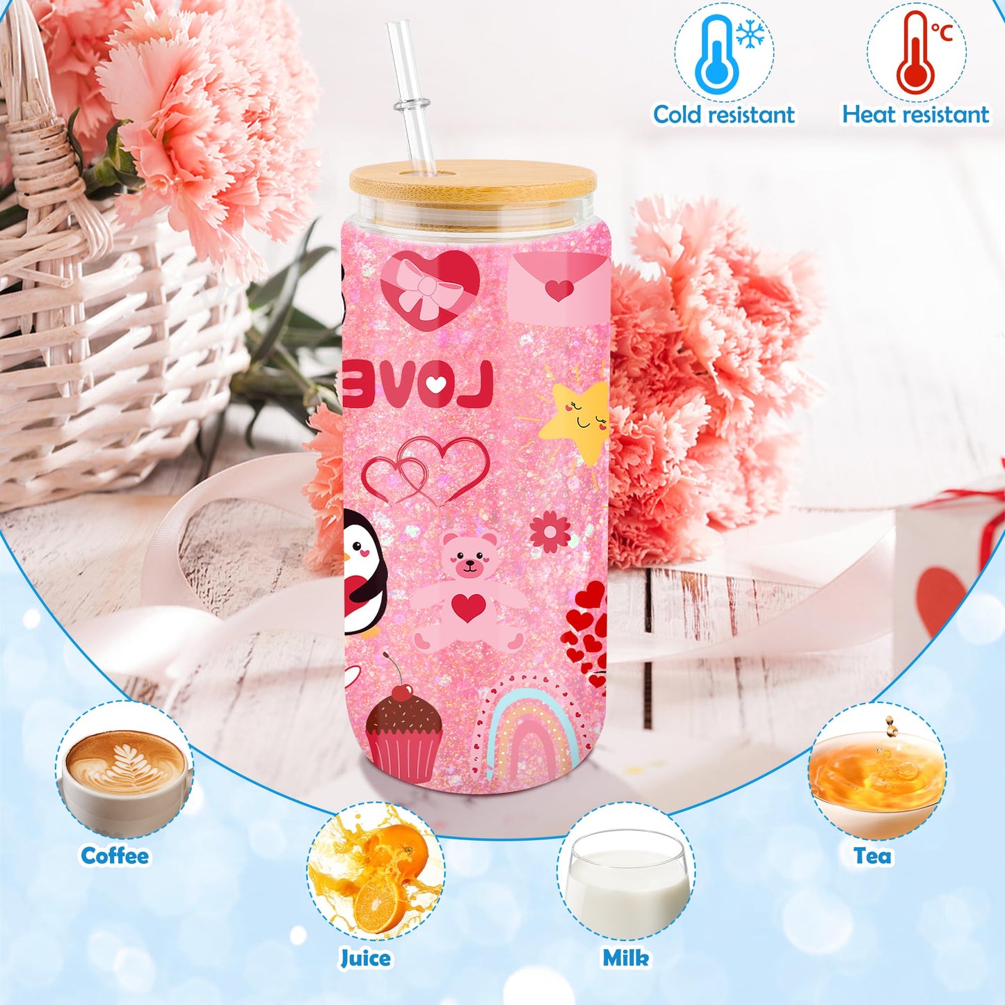 7 PCS Snow Globe Tumbler Supplies, Anglecai Snow Globe Cup DIY Tool for Glitter Snow Globe Kit with 2P 16oz Pre Drilled Double Wall Cup, Squeeze Bottle, 2P Funnel, Tweezer, Bent Syringe