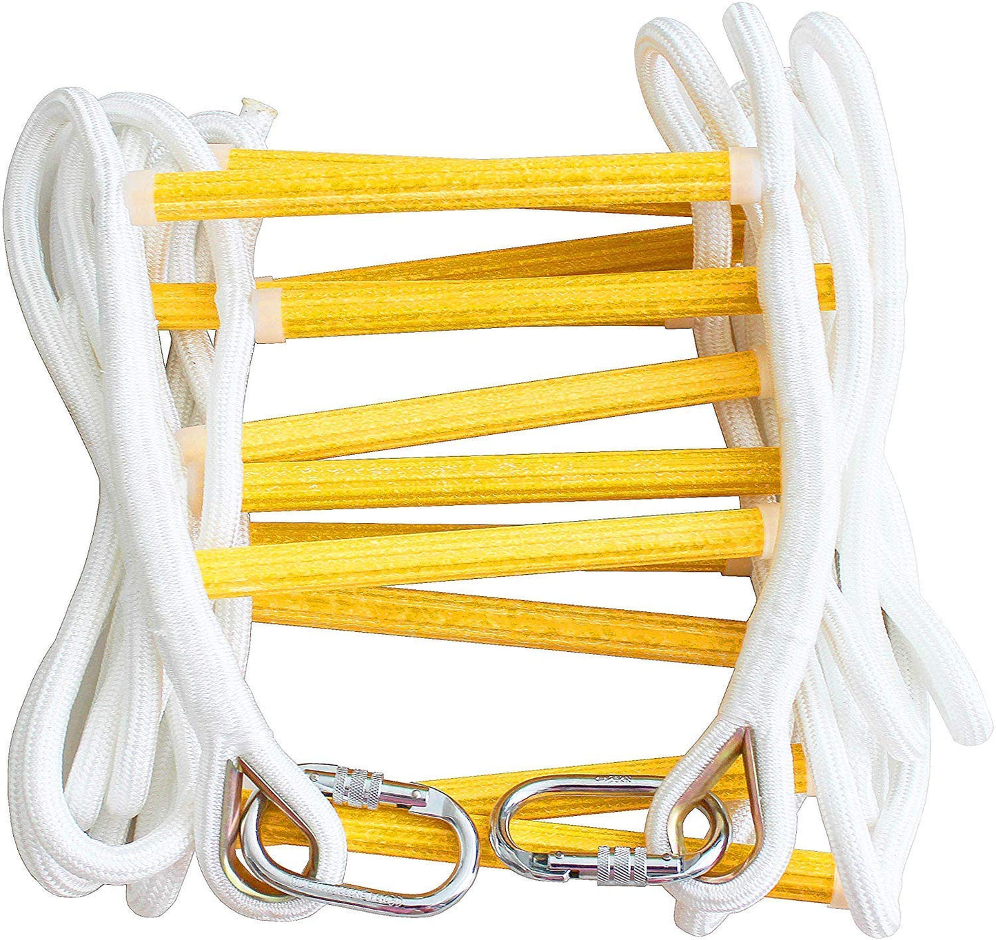 Fire Escape Ladder 2 Story 16ft Flame Resistant Safety Rope Ladder - Fast to Deploy & Easy to Use & Store - Compact - Weight Capacity up to 2000pounds (16ft) Life Saving Emergency ladders - Certified