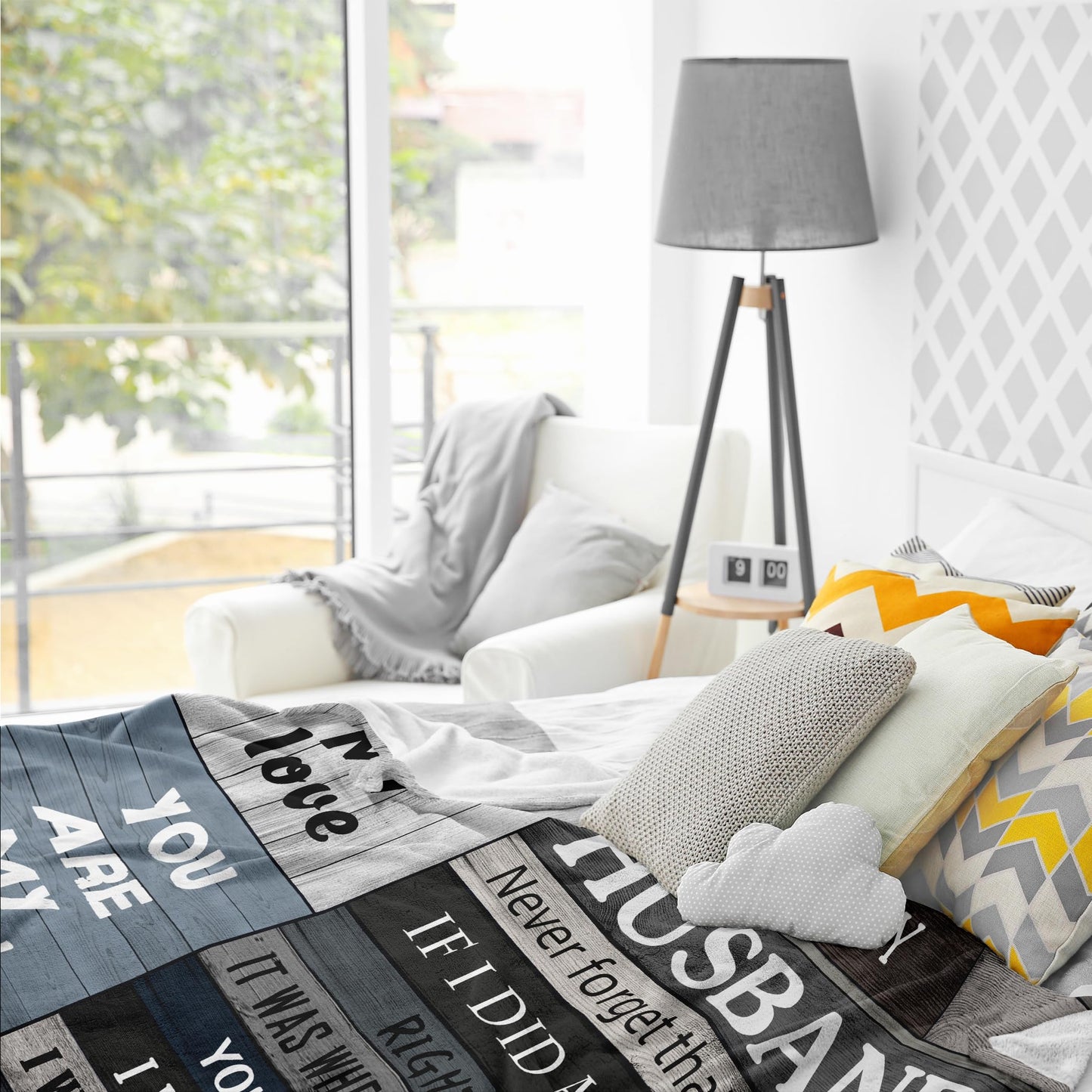 POQUSH Gifts for Him/Men/Husband,Husband Birthday Gift from Wife,Anniversary Romantic Presents I Love You Gifts Blanket 60x50in