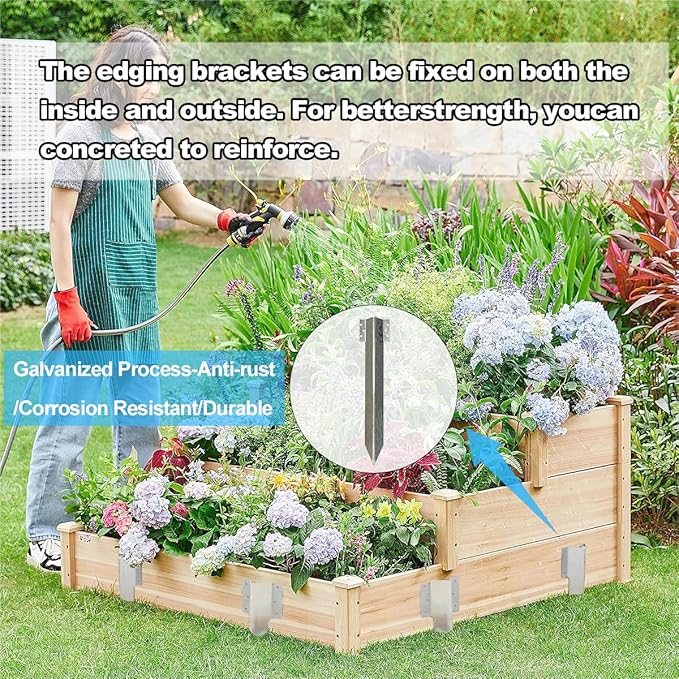 10pcs Sleeper Stakes,Metal Stake Heavy Duty,Fence Post Repair Stakes Anchors Ground Spikes, Metal Stake for Ground,Raised Garden Bed,Wooden Garden Edging Border,Driveway,Path Edging