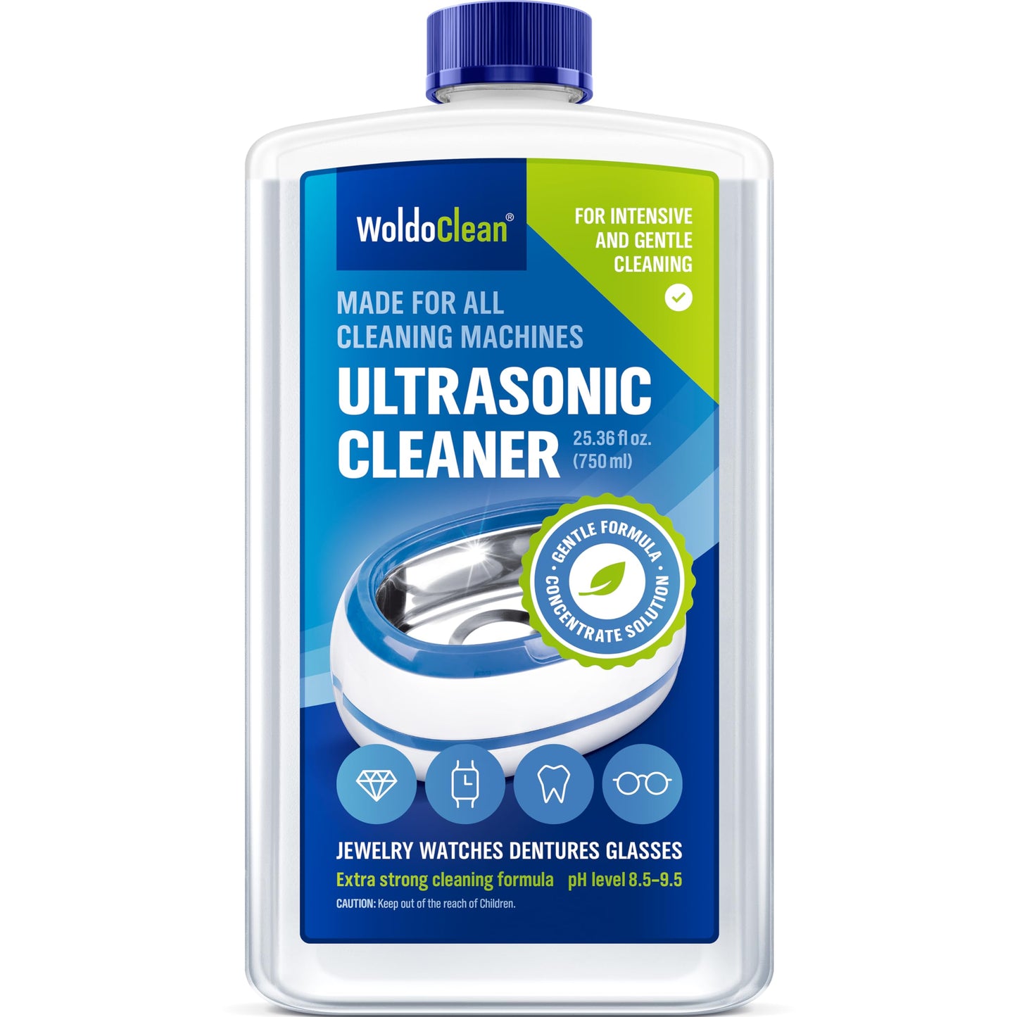 WoldoClean Ultrasonic Cleaner Solution 25.4 Fl Oz - Jewelry Cleaning Liquid for Ultrasonic Machines, Watches, Glasses & Sonic Jewelry Cleaner