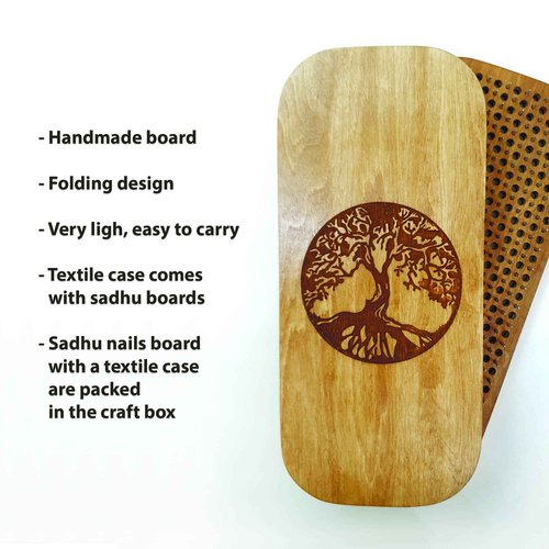 Sadhu Board for Yoga Practice, Handmade Wooden Board with Nails for Standing on Feet, Sadhu Practice Wood Board with Galvanized Nails, Relaxation Board for Acupuncture Massage, Yoga Gift