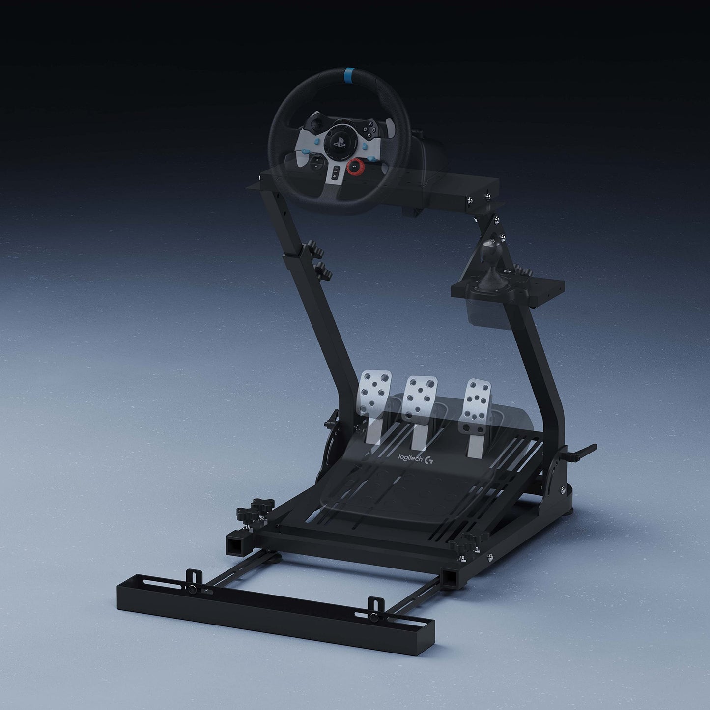 GT OMEGA Classic Wheel Stand - Compatible with Logitech G923, G29, & G920 and Thrustmaster T300, T500, TX & TH8A, Comes with a Chair Link
