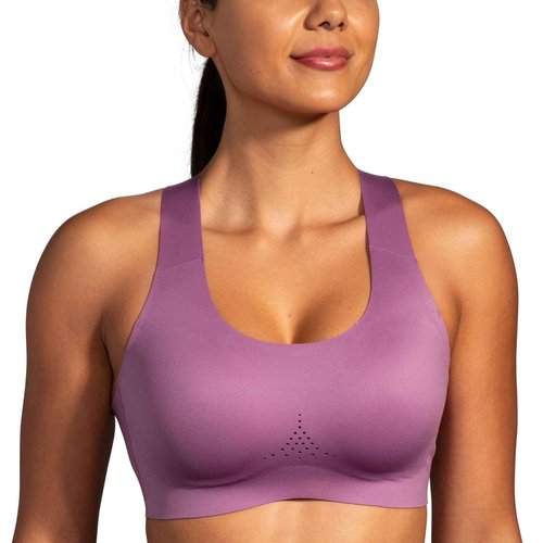 Brooks Women's Crossback 2.0 Sports Bra for Running, Workouts & Sports - Washed Plum - 36 A/B
