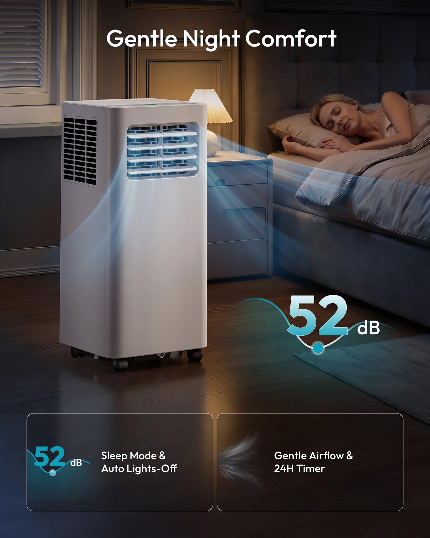 EUHOMY Portable Air Conditioners 14,000 BTU, 5-in-1 Portable AC Unit Up to 650 Sq.Ft. for Bedroom with Cool, Heat, Fan, Dehumidifier, Sleep, AC Units with LED Remote & 24H Timer, Installation Kits