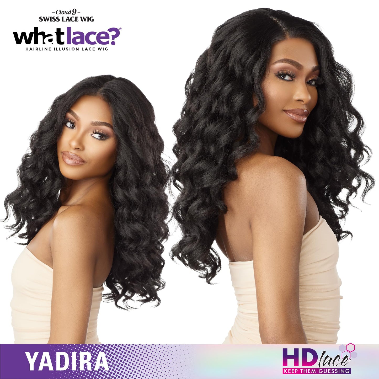 Sensationnel What Lace 13X6 Wigs - Yadira Lacefrontal Hand Tied Glueless Synthetic With Natural Density Preplucked Hairline (1B