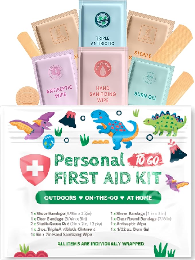 Portable Travel Size First Aid Kit - Perfect for Home, Office, Car, School, Business, Travel, Hiking, College, and Outdoor...