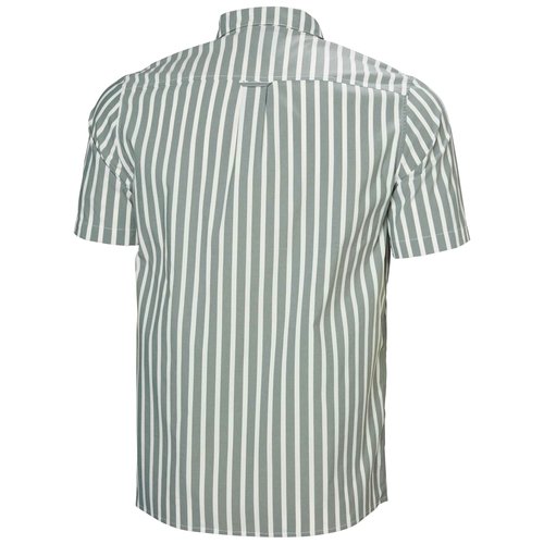 Helly-Hansen Men's Short Sleeve Button Up Shirt, 390 Jungle Green Stripe