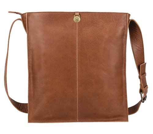 ANTONIO VALERIA Austin Oily Washed Redwood Leather Messenger Bag for Men