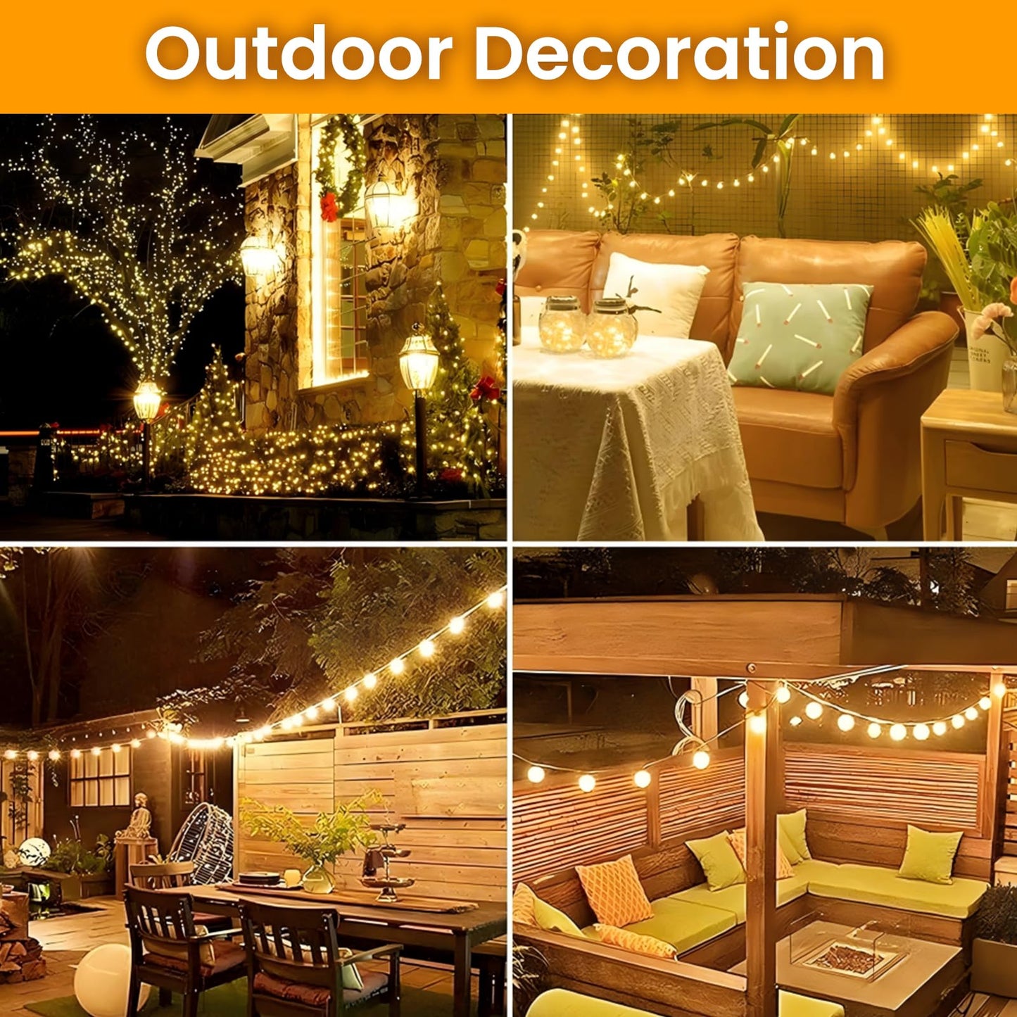 Dailyart Globe String Lights, 200Led 75FT Waterproof Fairy Lights Plug in 8 Modes with Remote Control, Brightness Adjustable &Timing String Lights Indoor Outdoor, Fairy Lights for Bedroom, Warm White