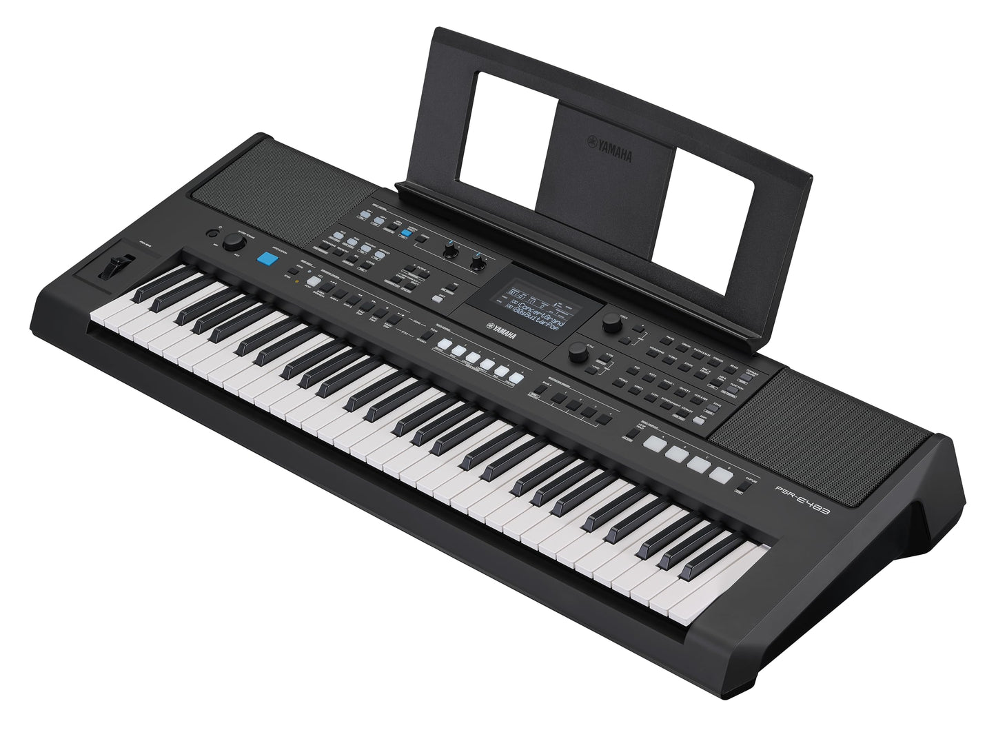 Yamaha PSR-E483, 61-Key Touch-Sensitive Portable Keyboard with Sound, Music Rest and Power Adapter