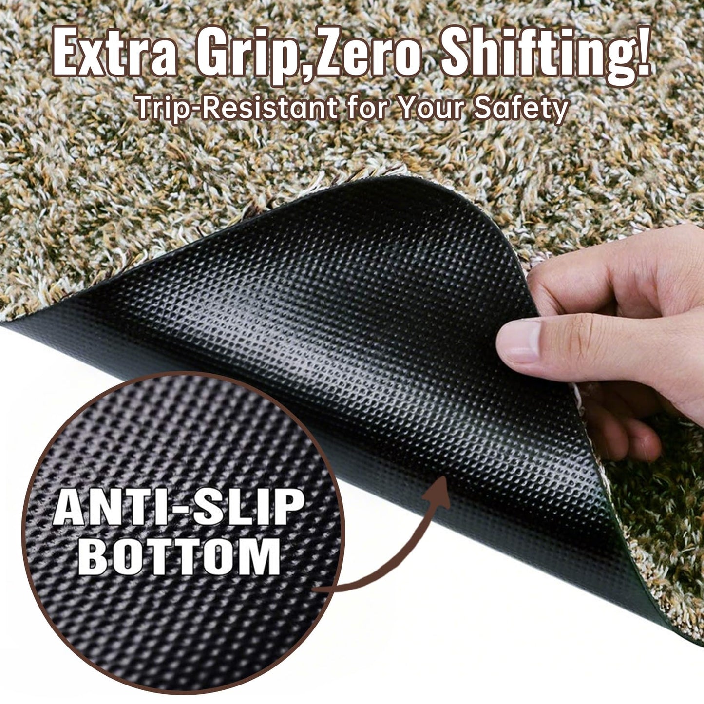 Beau Jardin 36"x24" Doormat Super Absorbent Mud Entryway Non-Slip for Dogs Paws Dirt Trapper Mats Entrance Welcome Doormat Shoes Scraper Low Profile Latex Backing Washable