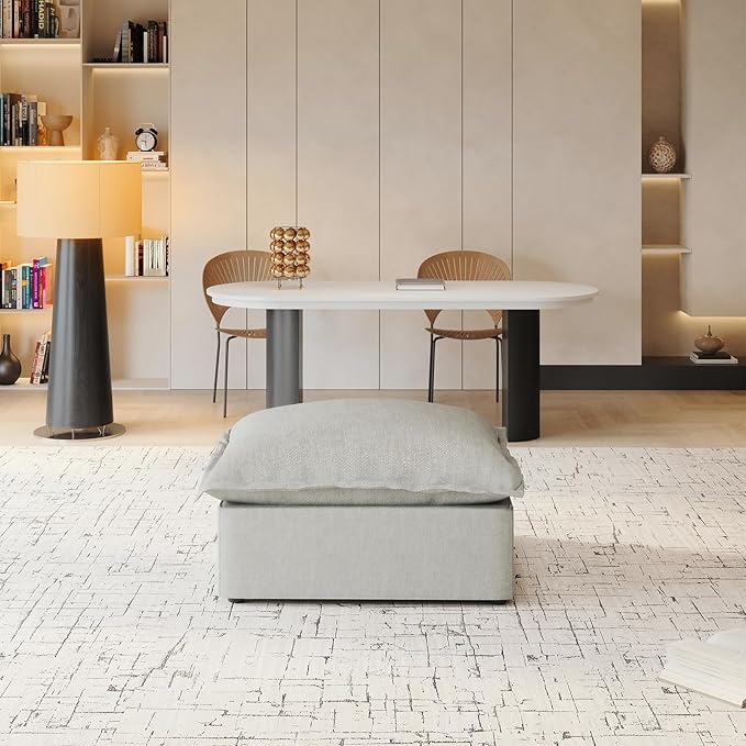 Intuition Decor Ottoman Module for Modular Sectional Sofa,Ottoman Seat for Sectional Sofa Couch Extra Deep Couches,Grey