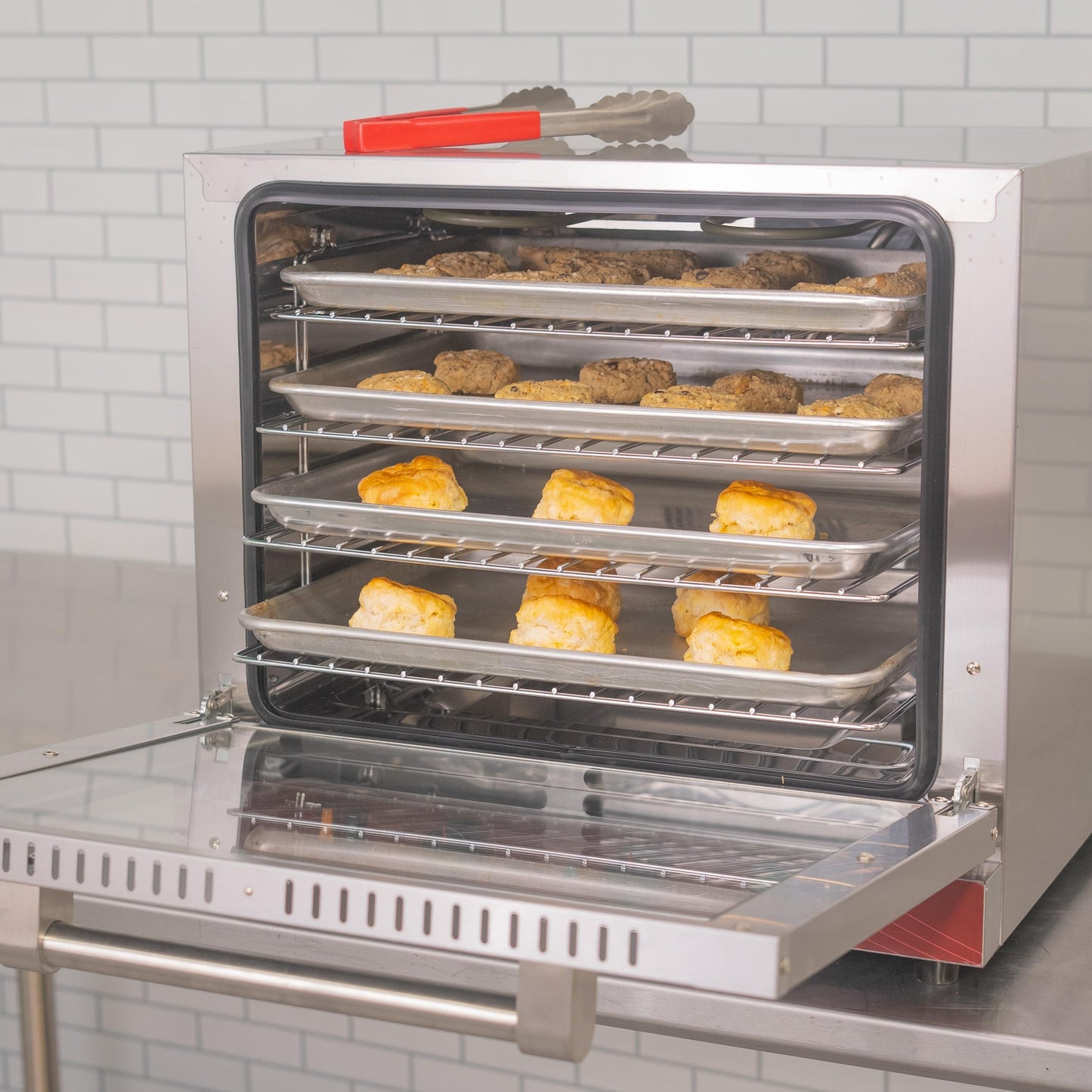 Kratos Commercial Countertop Oven | Half-Size Electric Convection Oven | Holds Four Half Size Sheet Pans | 1.5 Cubic Ft. | ETL Certified | 120V, 1600W (29M-002)