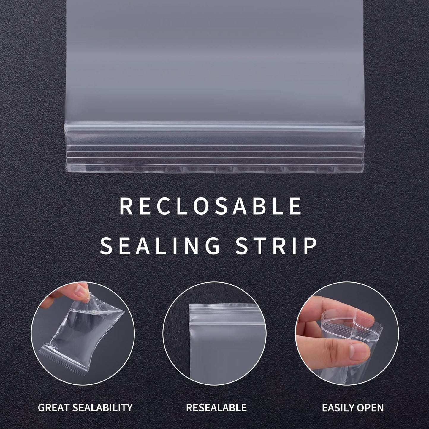 4 x 6 Inch 200Pcs Small Plastic Bags, 2 Mil Small Zip Bag, Transparent Jewelry Bags Reclosable, Clear Mini Baggies, Resealable Lock Poly Bag for Pill, Beads, Screws, Packaging