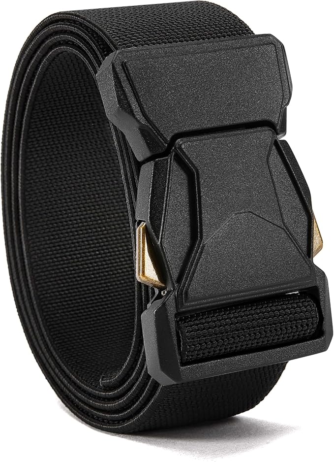 CHAOREN Stretch Tactical Belt Men - 1.5" Nylon Work Belt for Military EDC - Quick Release for Utility EMT Hiking