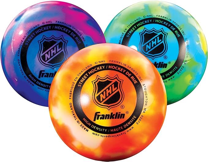 Franklin Sports NHL Street Hockey Balls - No Bounce Outdoor Street + Roller Hockey Balls - Official Size for Youth + Adult...