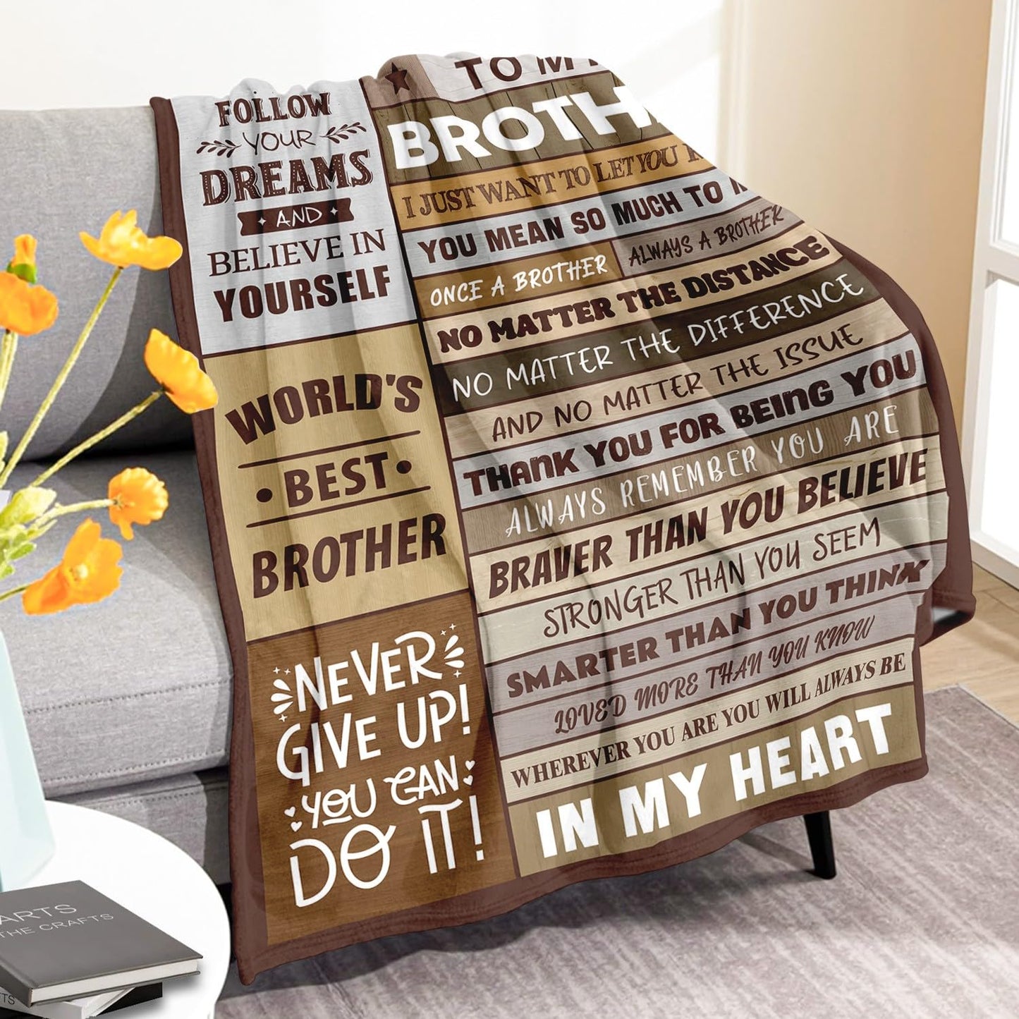Gifts for Brother - Birthday Gifts for Brother Adult - Brother Gifts from Sister - Christmas Blanket Gift for Brothers - Funny Gifts for Brother's - Soft Throw Blanket 50"x60"