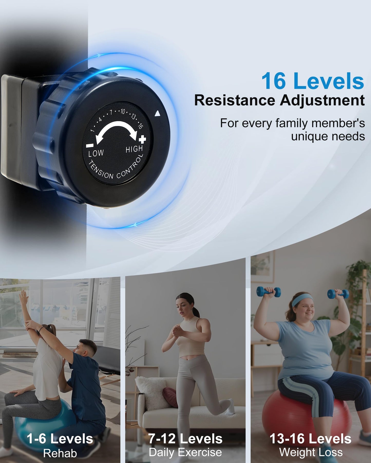 ECHANFIT Recumbent Exercise Bike for Home - 380LBS Weight Capacity, Exercise Bike with Smart Workout APP, 16-Level Magnetic Resistance, LCD Display, Comfortable Seat