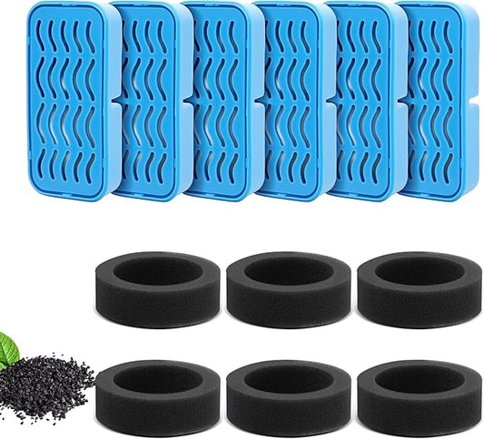 PETCHO 6-Pack Cat Water Fountain Filters Compatible with Original Stainless Steel Cat Water Fountain, Activated Carbon & R...