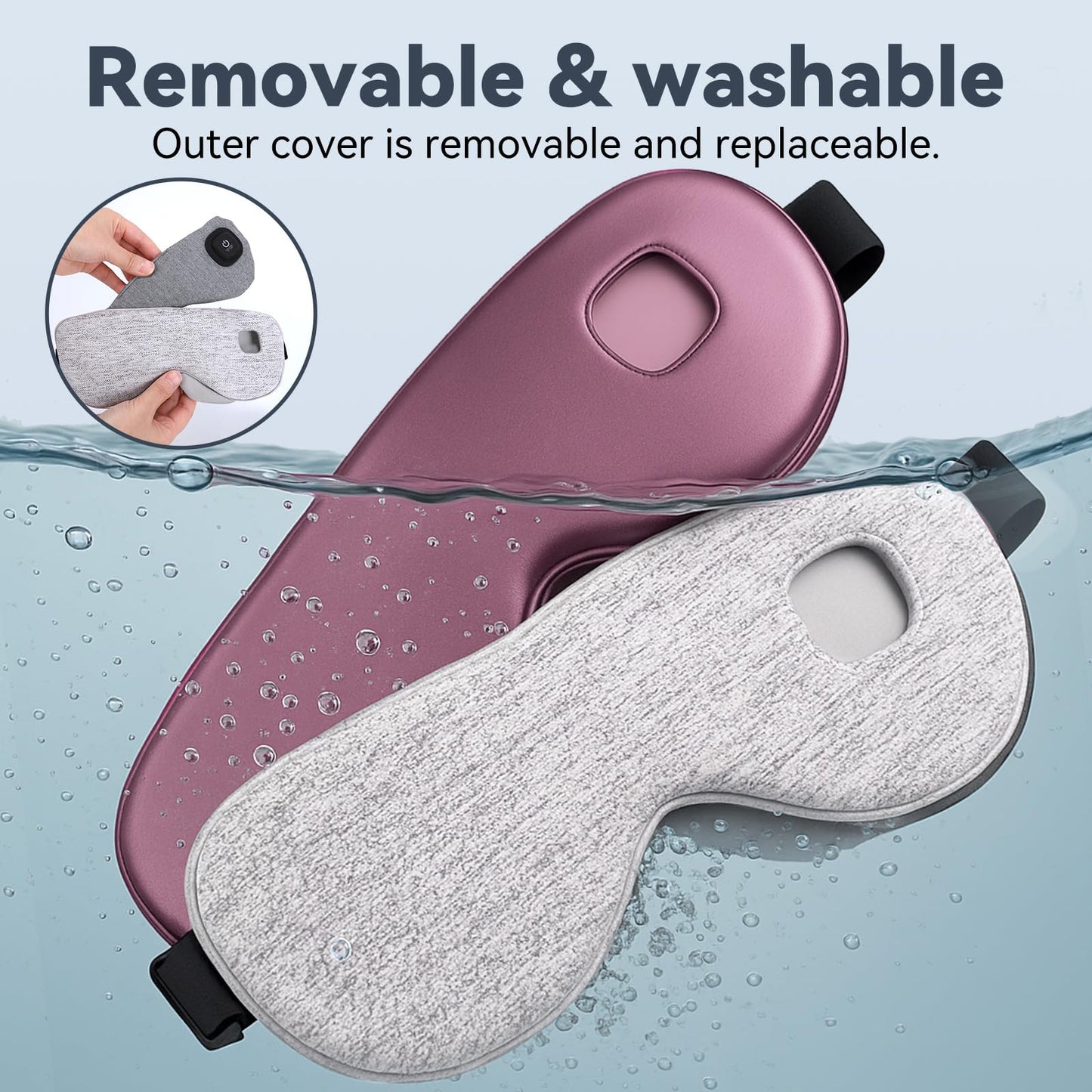 Heated Eye Mask - Cordless Eye Mask for Dry Eyes, Eye Relief, Eye Heating pad Improved Sleep,Travel, Office, Includes Removable and Washable Shells