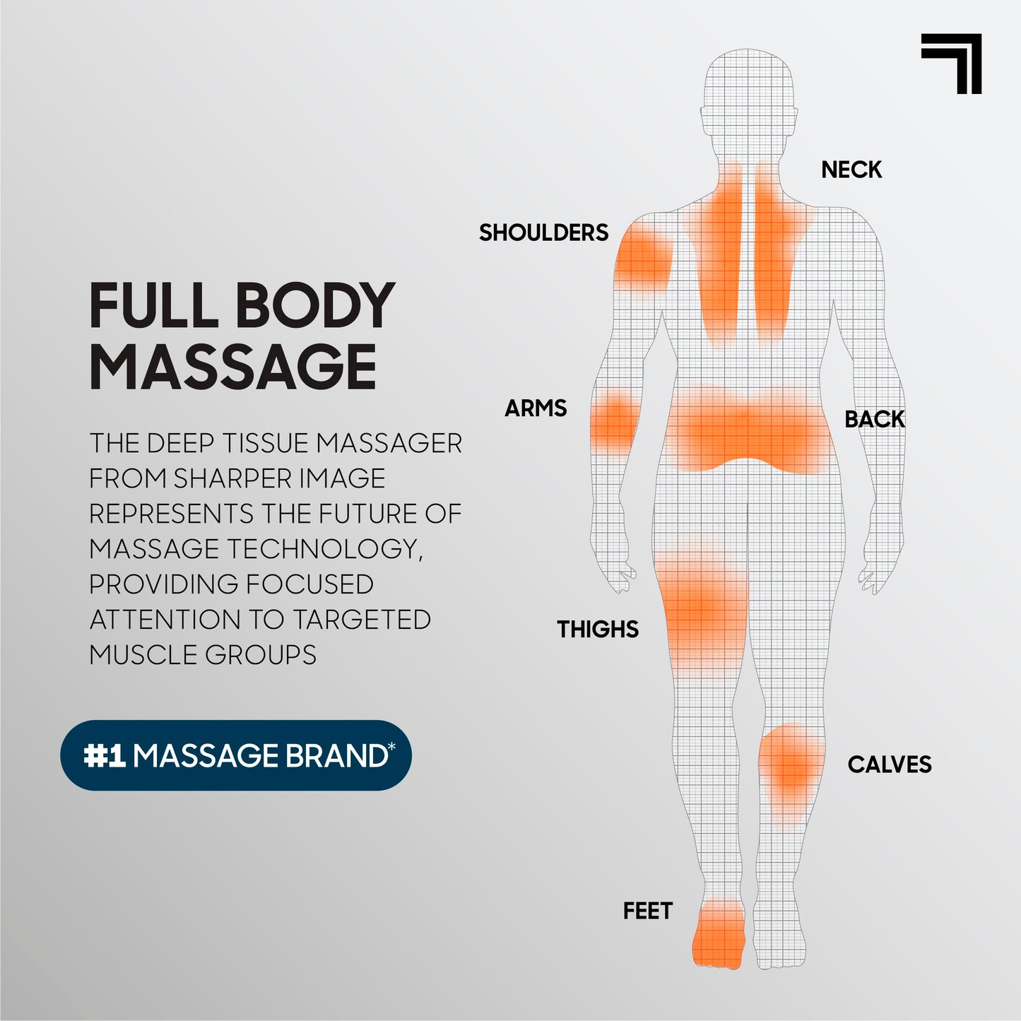 Sharper Image PowerBoost Max Massage Gun | Anti-Stall Deep Tissue Percussion Massager | 7 Speeds | Workout Muscle Recovery | Pain Relief | Back Shoulder Massager | Massage Tool | Gifts for Men Women