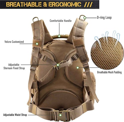 VOTAGOO Tactical Range Backpack, Gun Bag for Handguns and Ammo, 3 Pistol Carrying Cases for Hunting Shooting