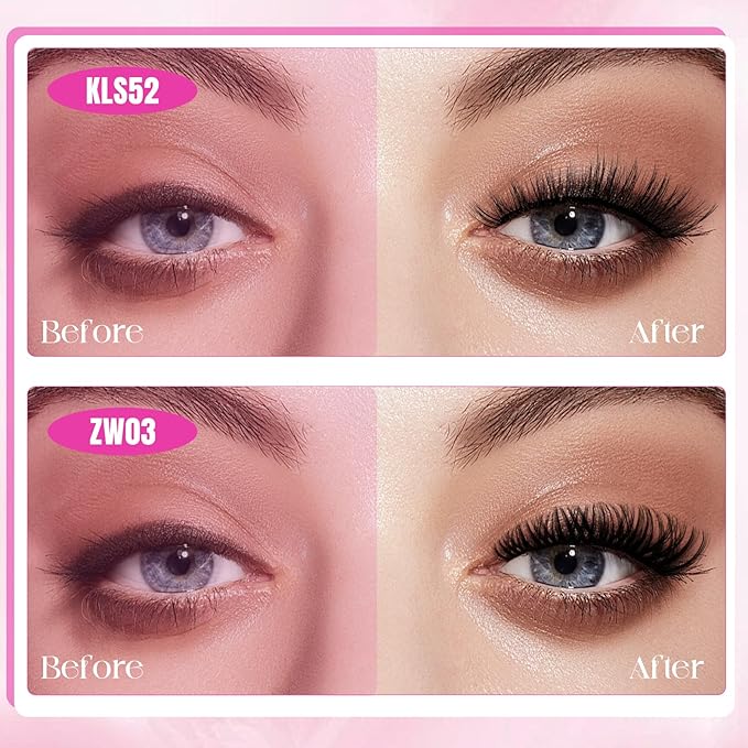 FADLASH Lash Clusters Individual Lashes 10-18mm Eyelash Clusters D Curl DIY Lash Extension Clusters Wispy Cluster Lashes (KLS52+ZW03-07D-Mix10-18)