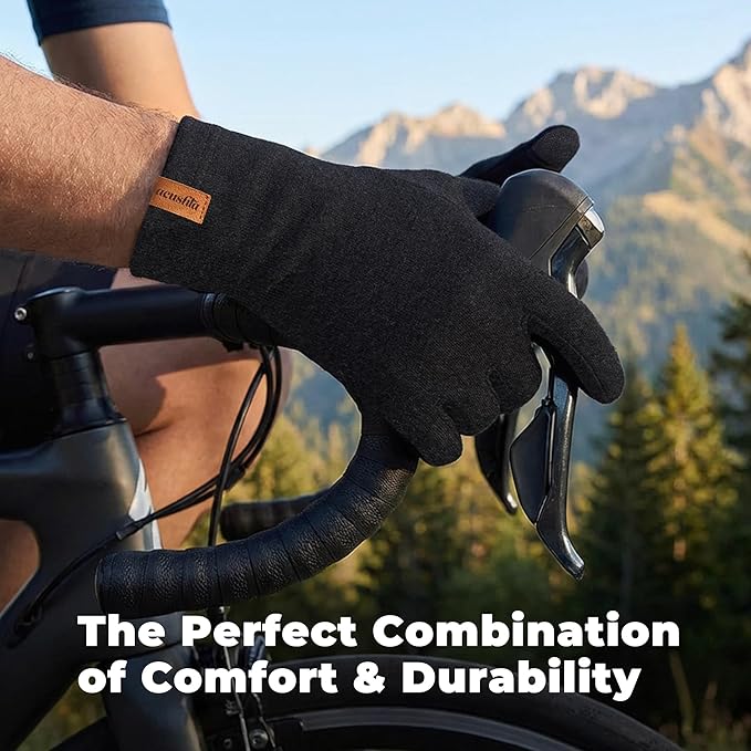 ACUSHLA Merino Wool Glove Liner -Touchscreen Lightweight Base Layer Ski Liner Glove for Men & Women