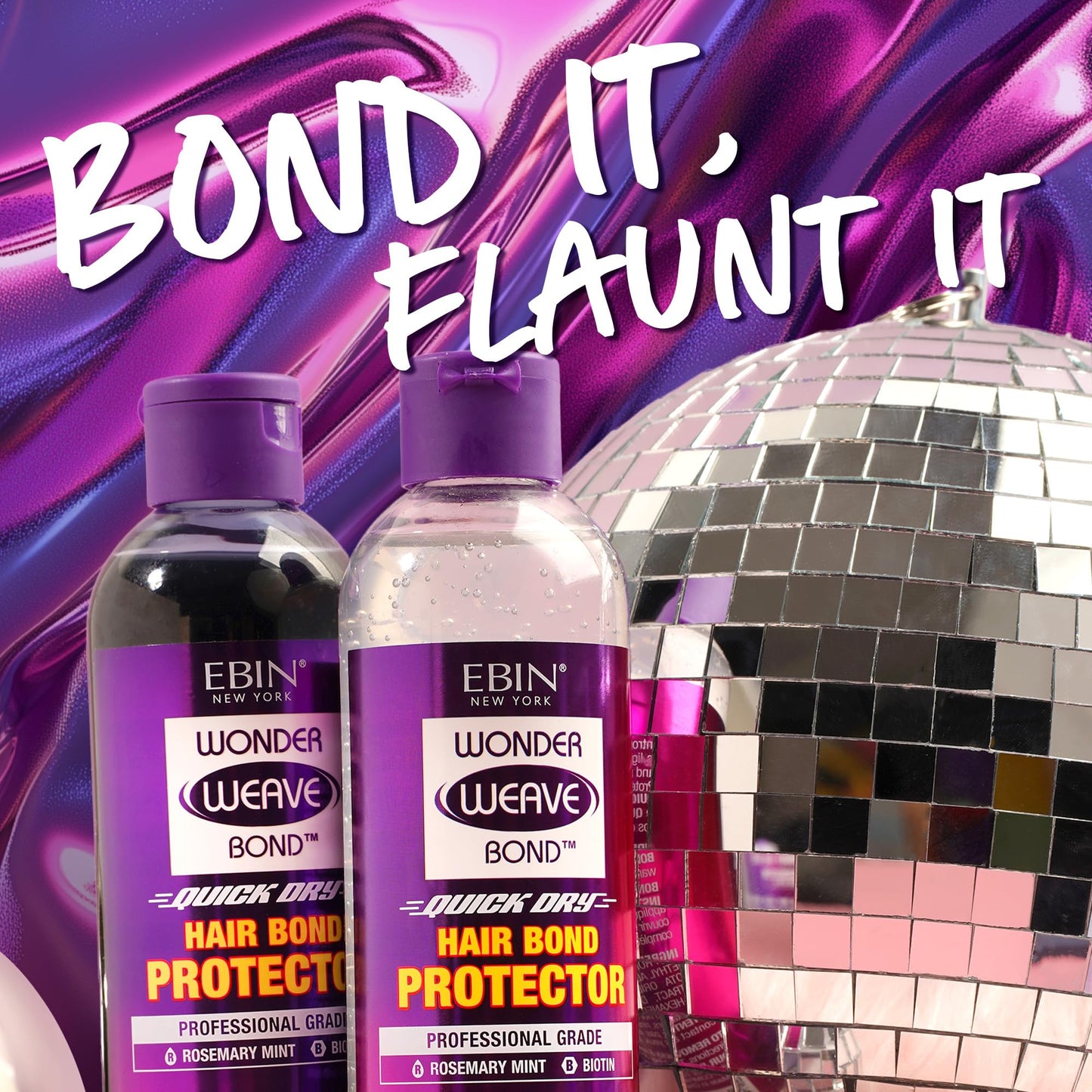 EBIN NEW YORK Wonder Weave Bond Hair Protector (Clear) 8.5 Fl Oz - Quick Dry Protective Shield for Quick Weave - Lightweight, Ro