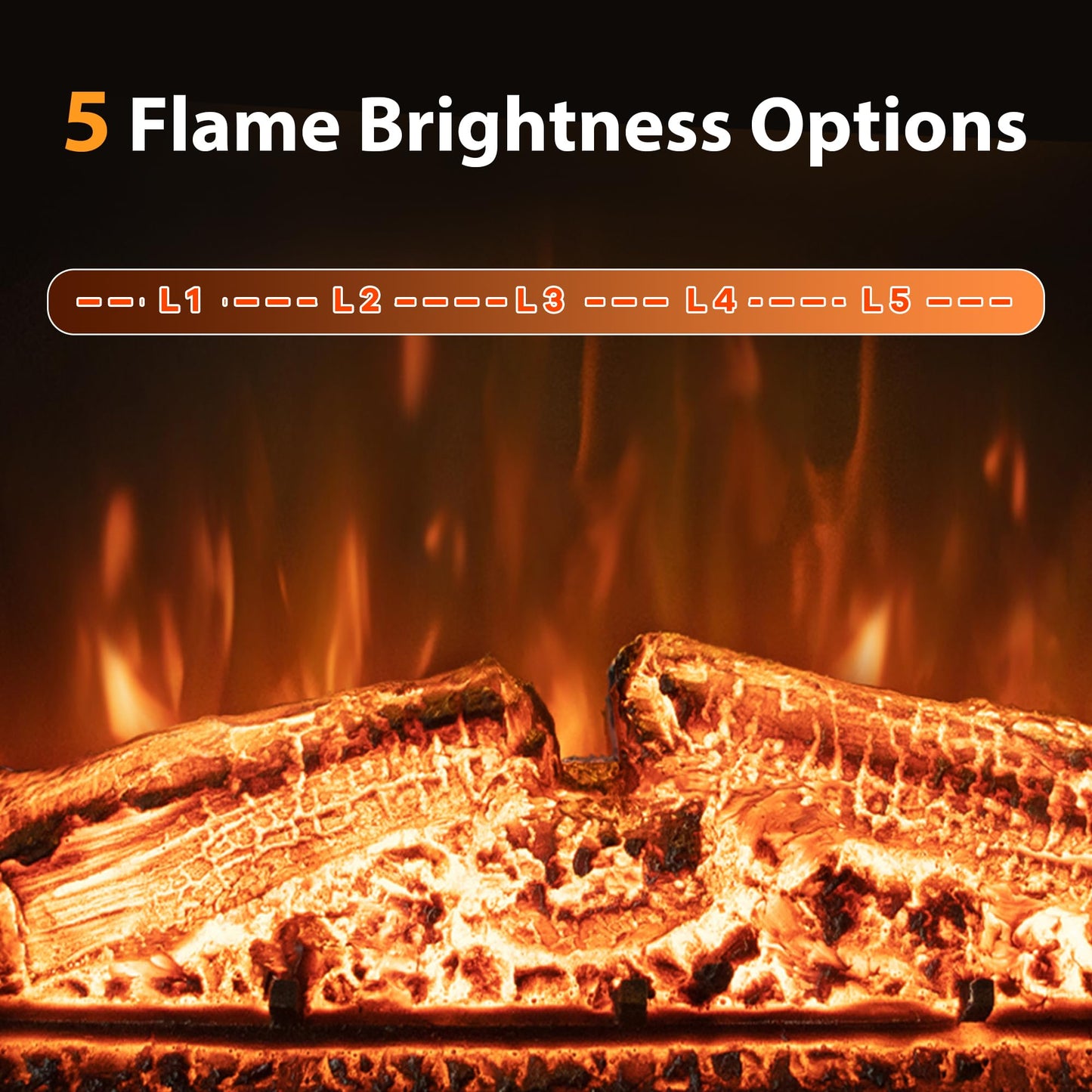 Dreamflame 40 Inch Wide Electric Fireplace, Wall Fireplace Electric With Remote Control, Realistic Log And Crackling Sound, Over