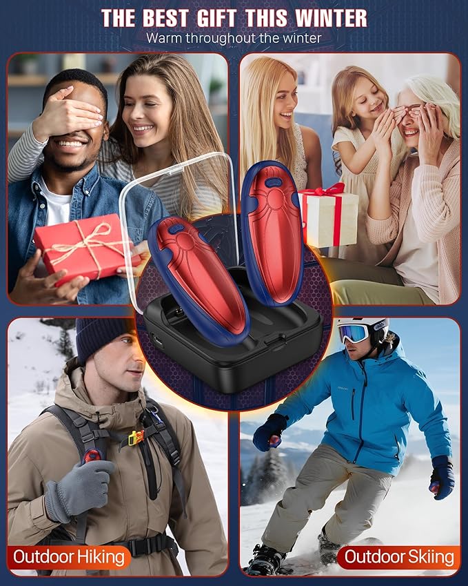 Hand Warmers Rechargerable 2 Pack - 14000mAh Electric AI Handwarmers with Charging Case, Magnetic 2 in 1 Pocket Heater, Gifts for Women/Men/Golf/Hunting/Travel/Camping Accessories