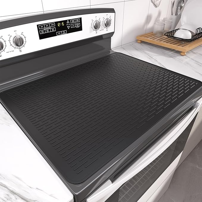 Stove Top Cover for Electric Stove- Range Covers for Electric Stove,Silicone XXL Dish Drying Mat, Glass Cooktop Covers, Fl...