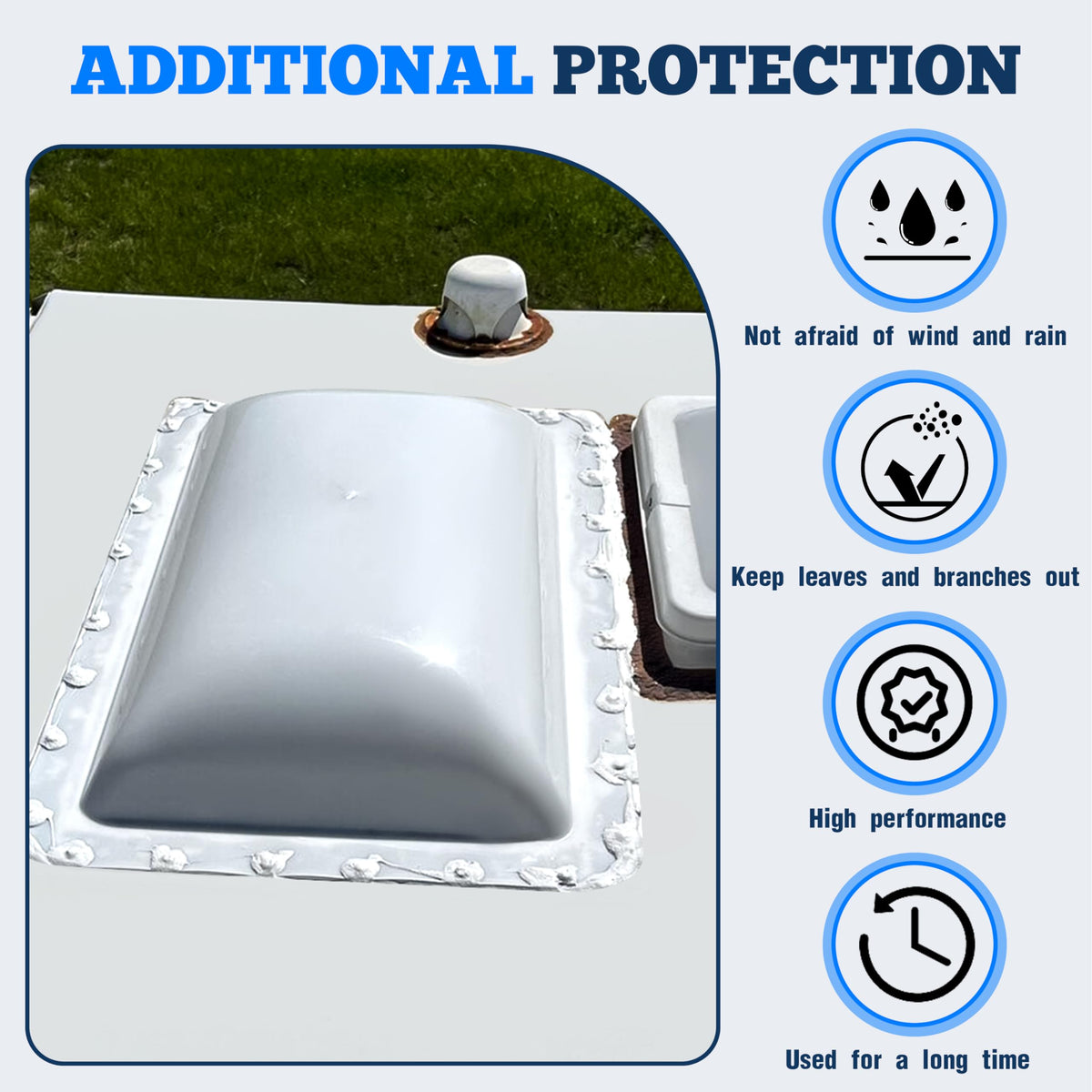 Kojem 18" x 26" RV Skylight Replacement Cover Compatible with RV Camper Food Truck Motorhome Roof Sunroof Fit Outer Dome Cover 14" x 22" RV Shower Skylight Openings Roof Vent Cover White