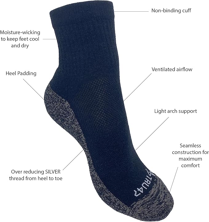 TRU47 Grounding & Earthing Products | Grounding Socks | Socks Made With 99.99% Pure Silver Thread