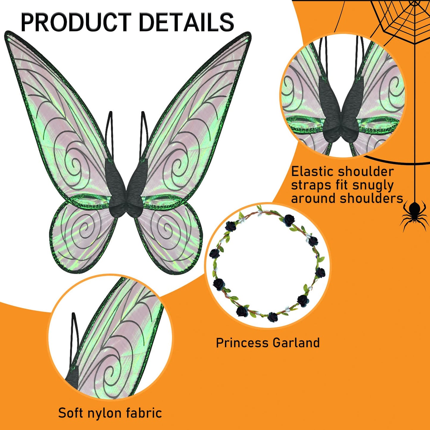 U-Goforst Fairy Wings for Adults Women Butterfly Wings for Girls Angel Wing Halloween Costume Dress Up Cosplay