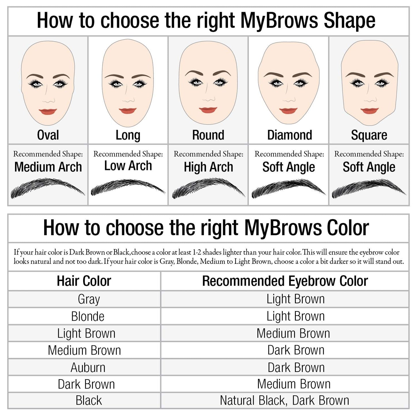 Godefroy MyBrows Long Lasting Eyebrow Transfers, Low Arch, Light Brown, 48-Pairs of Brows (96 Individual transfers)