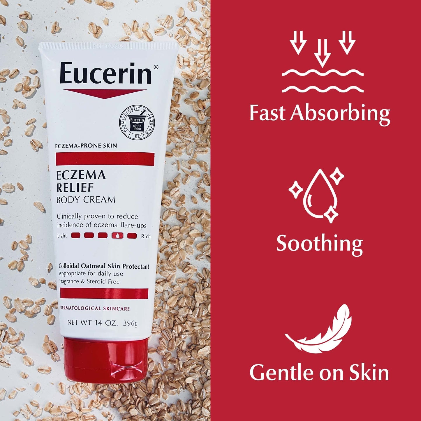Eucerin Eczema Relief Body Cream, Eczema Cream with Colloidal Oatmeal, Ceramide-3 and Licorice Root Extract, 14 Oz Tube
