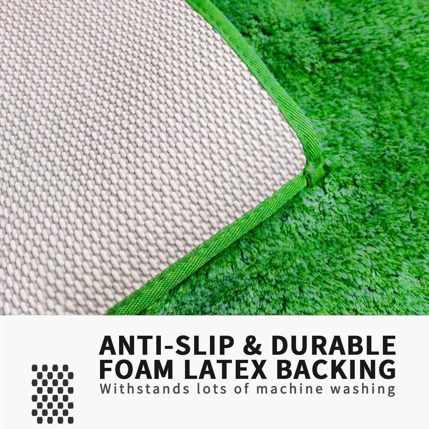 FIFU Bathroom Rugs 17" W x 24" L, Bath Mat for Bathroom, Bedroom, Laundry Room & Kitchen, Non-Slip Rubber Latex Backing, Extra Soft and Absorbent Microfiber Carpet, Machine Washable Rug, Green