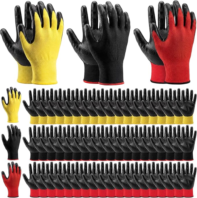 Gardening Gloves for Men Women Breathable Rubber Coated Working Gloves for Gardening, 9.1 Inch