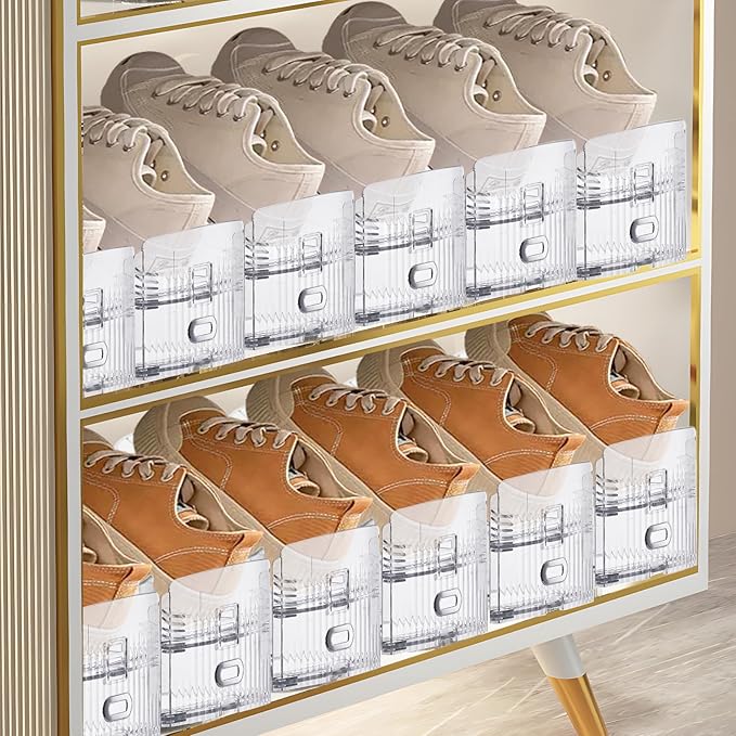 Shoe Slots Organizer for Closet,36 Pack Shoe Stacker Shoes Rack Organizer for Closet Space Saver Storage Shoe Holder Organization(Transparent)